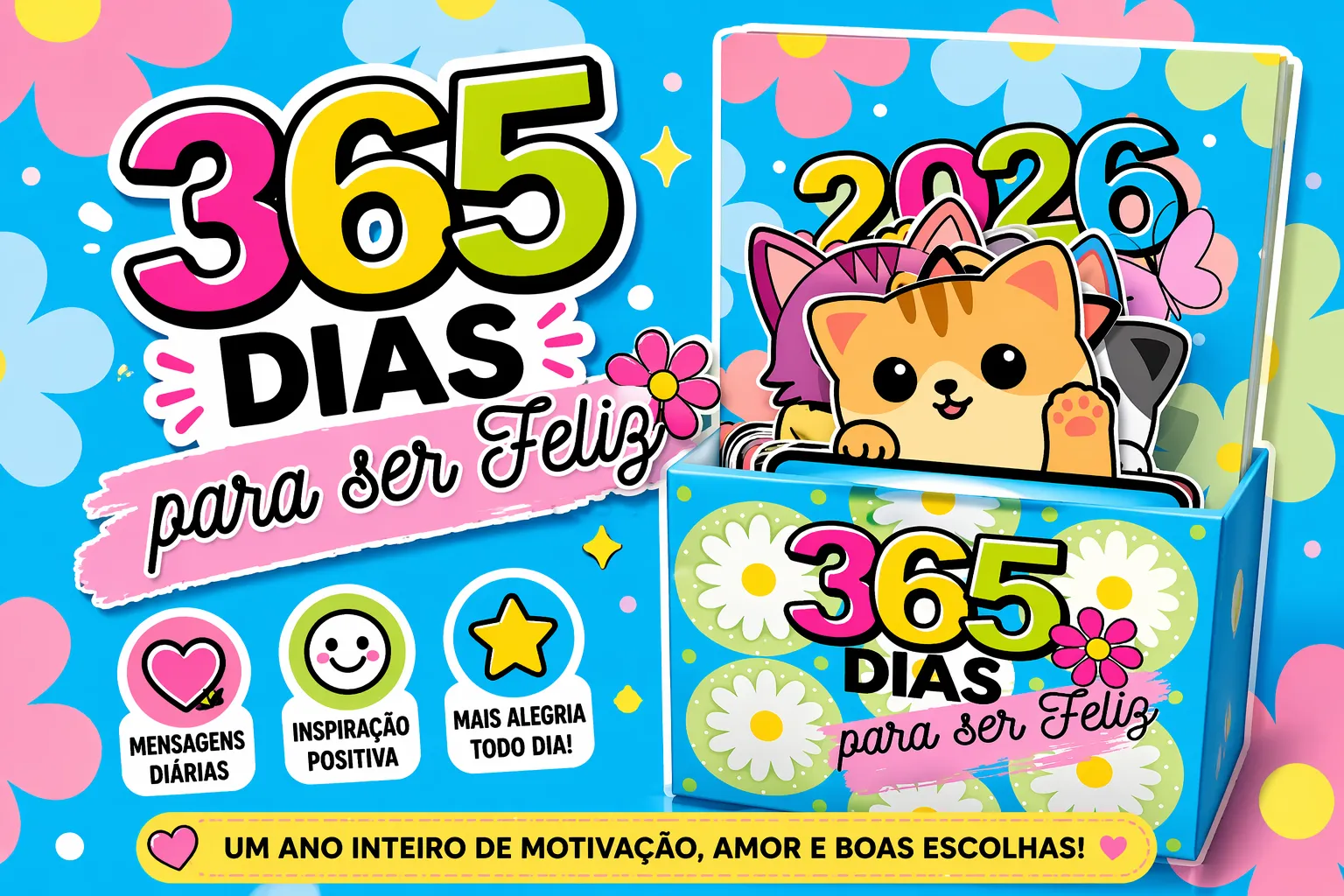 Mini Calendário Gatinhos 2026